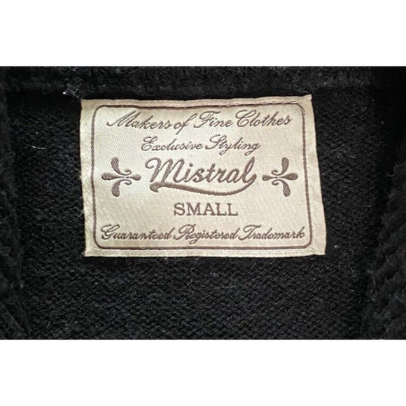 Mistral Sweater Womens Size S Small Black 1/4 Zip Acrylic Pullover Sweater - Picture 4 of 12